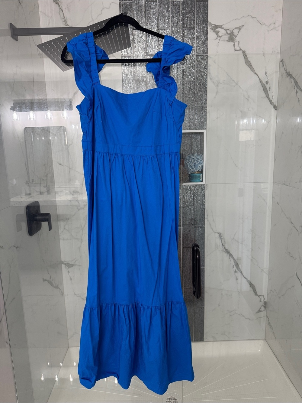 London times women’s Ruffled Strap Blue Sundress